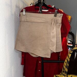 Beige Wrap Skort